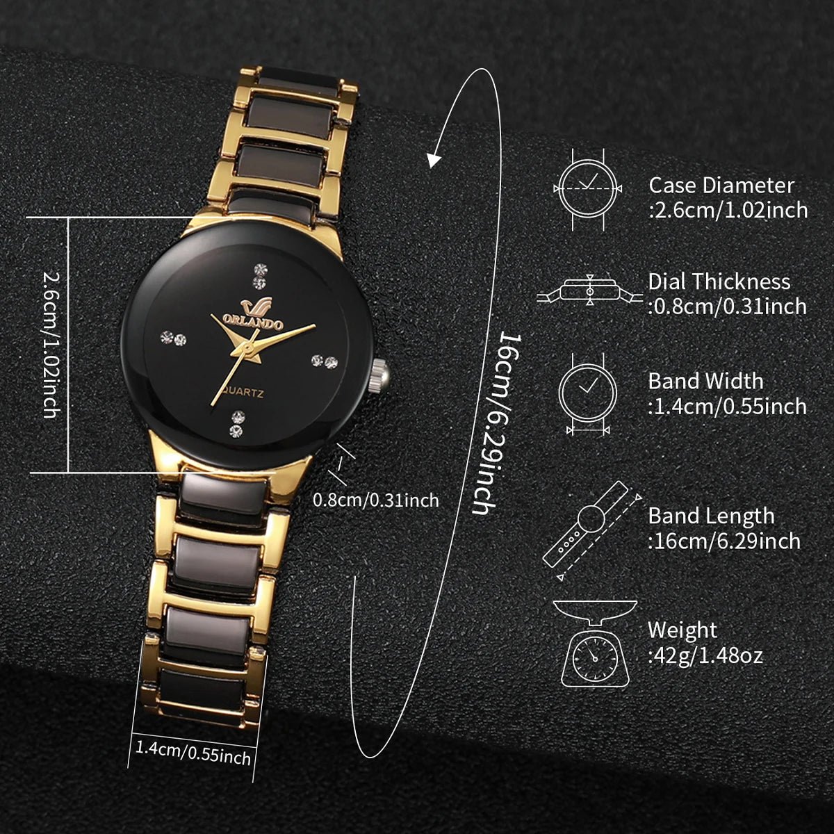 Women's Analog Quartz Watch with Stainless Steel Band